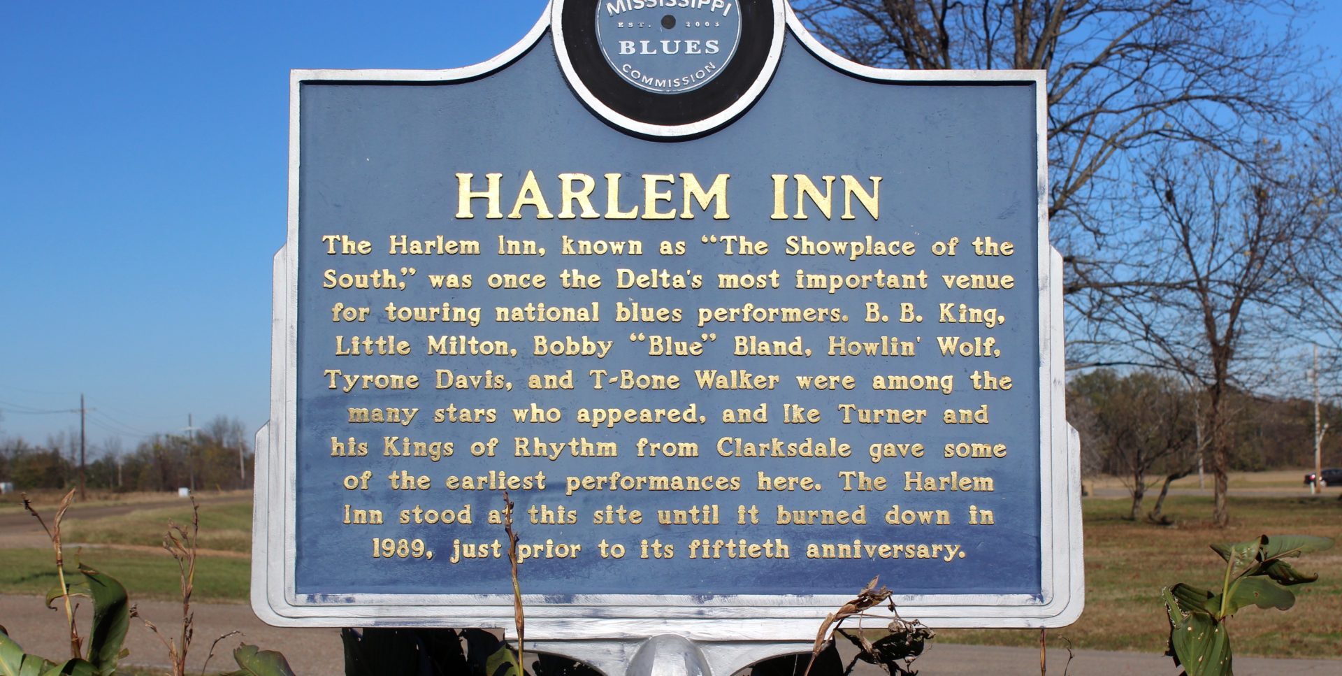Harlem Inn historical marker pictured on the original Winstonville website